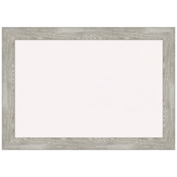 Amanti Art White Cork Board Framed Dove Greywash Narrow Bulletin Board 28 in. x 20 in.