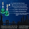 thumbnail image 2 of Gem Stone King 19.19 Cttw 925 Silver and 10K Yellow Gold Green Nano Emerald White Moissanite and White Lab Grown Diamond Earrings for Women | Gemstone Birthstone | Pear Shape 18X13MM, 2 of 6
