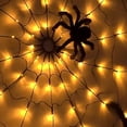 thumbnail image 4 of Halloween Spider Web Lights with LEDs, Hanging Spider Web Decoration, Indoor Wall Ceiling Halloween Decor for Home, Bedroom, Party, Haunted House, 4 of 5