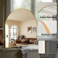 thumbnail image 6 of BEAUTYPEAK 31"x 32" Bathroom Mirror Wall Vanity Arched Mirror, Gold, 6 of 8