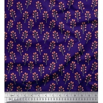 Soimoi Purple Cotton Duck Fabric Red Berries Fruits Fabric Prints By Yard 42 Inch Wide