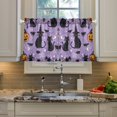 thumbnail image 2 of Yayeee Kitchen Curtains Light Filtering 27"x36" Rod Pocket Short Cafe Window Panel, Halloween Cats, 2 of 7