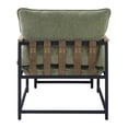 thumbnail image 6 of Sanders Sling Chair & Ottoman Matte Black Metal Frame in Green Chenille Fabric, 6 of 10