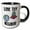 Black/White, variant on 3drose, Funny Cute Green Martian Alien in Spaceship Says Love Thy Neighbor, 11oz Two-tone Black Mug