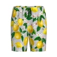 thumbnail image 4 of Wukai Lemon Seamless Pattern Oil Painting Effect Men’s Short Pajama Pants With Pockets Soft Sleep Pj Shorts for Men-Large, 4 of 6