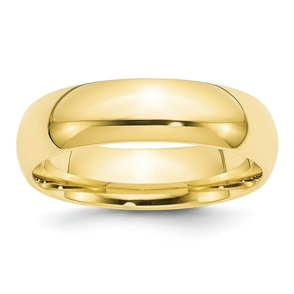10K Yellow Gold Ring Band Wedding Comfort 6mm Standard Fit Size 9