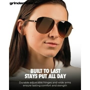 grinderPUNCH Big XL Wide Frame Extra Large Aviator Sunglasses Oversized For Men Women UV Protection