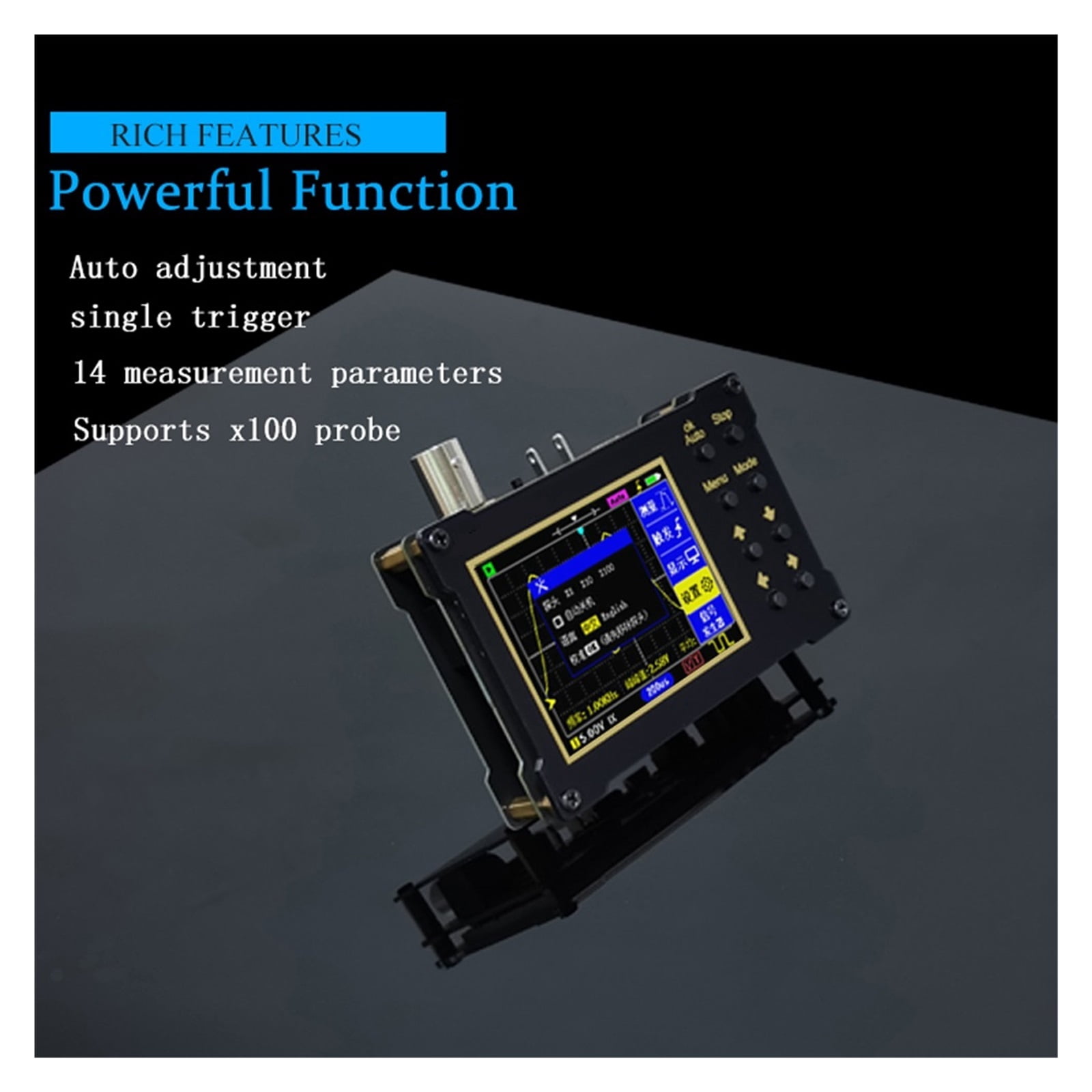 2.4inch Screen Digital Oscilloscope 1MHz&18MHz Analog Bandwidth Support Signal Generator 40MSa/s Sampling Rate ,Professional Designed