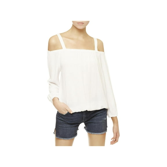 Sanctuary Clothing Womens Cold Shoulder Knit Blouse, White, Medium