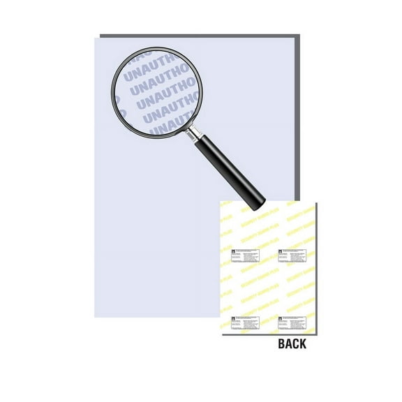 Laser Print Security Paper, Bond Blue 24-lb, 11" x 17" - 500 Sheets/Pack