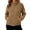 Khaki, variant on Huyun Womens Fleece Zip Up Jacket Lightweight Stand Collar Long Sleeve Athletic Running Jacket with Pockets Black,M