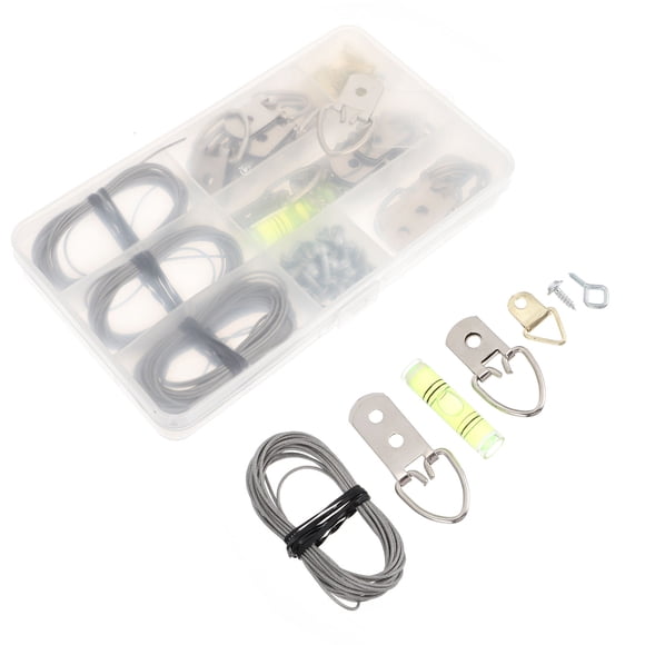 FESTFENDS 102pcs Picture Hooks Metal Picture Wire Hanging Kit for Homeowners