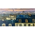 thumbnail image 2 of Stevens, Allayn 32x18 Gold Ornate Wood Framed with Double Matting Museum Art Print Titled - Paris Roofs, 2 of 4