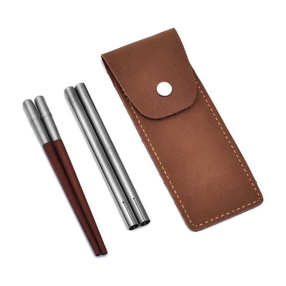 Foldable Chopsticks Travel Friendly Chopsticks with1eatherCase Wood Tablewares
