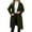 Green, variant on Women's Notch Lapel Wool Blend Overcoat, Long Length Trench Style Coat, Classic Winter Warm Overcoat, Elegant Casual Outerwear, Versatile Mid-Calf Length Coat Black L