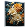 thumbnail image 2 of Designart "Orange Teal Botanical Whirlwind II" Abstract Botanicals - Ready to Hang Framed Canvas Art Print, 2 of 5