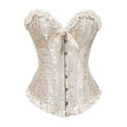 thumbnail image 1 of overbust corset sexy lace plus size erotic zip floral women bustier corset lingerie tops, 1 of 4