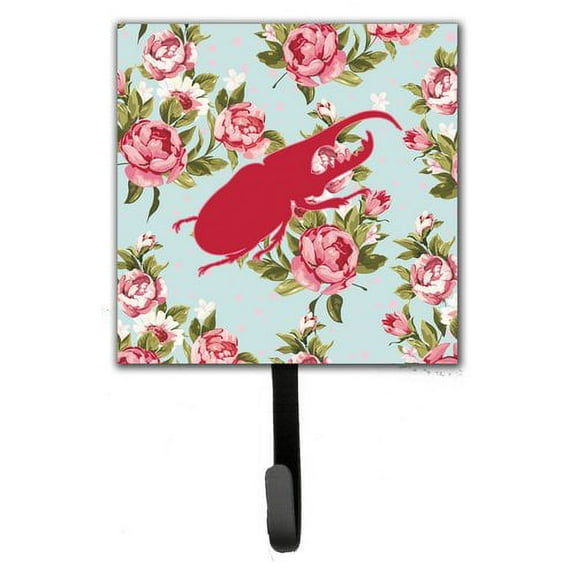 Caroline's Treasures BB1056-RS-BU-SH4 Beetle Shabby Chic Blue Roses Leash or Key Holder, Blue, Single Hook, multicolor