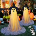 thumbnail image 3 of Front Porch Glowing Ghost Halloween Standing Ghost Porch Yard Ghost Without Hat, 3 of 5