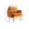 thumbnail image 7 of Velvet Accent Chair, Chaise Lounge Chair with Metal Legs, Upholstered Single Sofa Chair with Tufted Back, Comfy Reading Chair Arm Chair Sofa for Living Room Bedroom Reading Room Office, Orange, 7 of 7