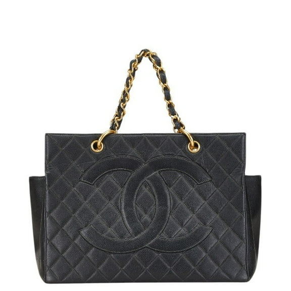 Pre-Owned CHANEL Coco Mark Matelasse Chain Handbag Tote Bag in Black Caviar Skin for... (Good)