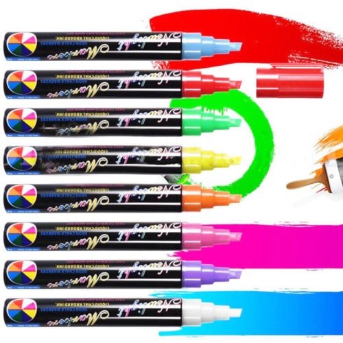 8 Liquid Chalk Pens Marker Reversible Neon Colours Whiteboeard Wipe Clean  6Mm | Walmart Canada