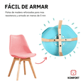 thumbnail image 4 of Set De 4 Sillas De Comedor Eames Modernas Komfort Color Rosa, 4 of 5