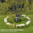 thumbnail image 4 of Outsunny Round Wooden Garden Tree Bench with Slatted Seat, Natural, 4 of 10