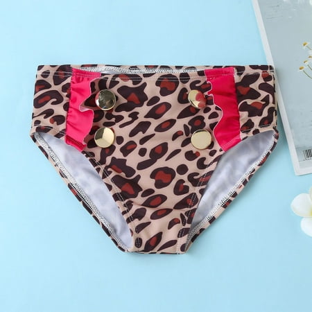 

NECHOLOGY Toddler Summer Girls Bowknot Leopard Printed Ruffles Two Piece Swimwear Swimsuit Bikini Girls Anime Swimsuit Swimwear Hot Pink 18-24 Months