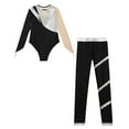 thumbnail image 4 of Alvivi Kids Girls Figure Skating Outfits Gymnastics Athletic Dance Leotard with Leggings Pants Set Silver 6, 4 of 5