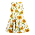 thumbnail image 5 of SGFCWSX Girls Sleeveless Dress Print Round Neck Casual A-Line Summer Dresses for Teens Yellow Size 13-14 Years, 5 of 6
