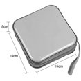 thumbnail image 4 of Cd Case, 48 Capacity Hard Plastic Portable Travel Dvd Case Silver, 4 of 5
