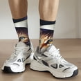 thumbnail image 6 of Sigee Astronaut Cat for Contrast Design Soft Moisture-Wicking Socks Crew Casual Athletic Stretchy Loose Middle Tube Socks, 6 of 6