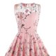 thumbnail image 3 of Vestido de Verano Sexy de la Moda de las Mujeres, Casual sin Mangas Cuello Redondo Impreso Vestido de Ruffle de Ajuste Delgado con Cinturón para la Fiesta Y el Uso Diario, 3 of 6