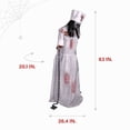 thumbnail image 3 of Haunted Hill Farm 5.2 Ft Animatronic Convulsing Nurse by Tekky Halloween Decoration with Motion-Activated Sounds, HHCONVULNRSE-1FLSA, 3 of 20