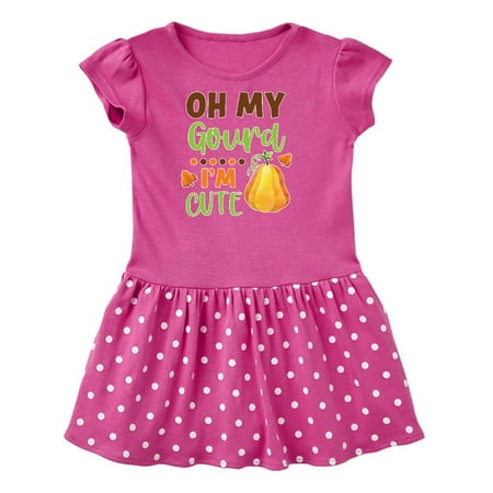 

Inktastic Thanksgiving Oh My Gourd I m Cute Gift Toddler Girl Dress