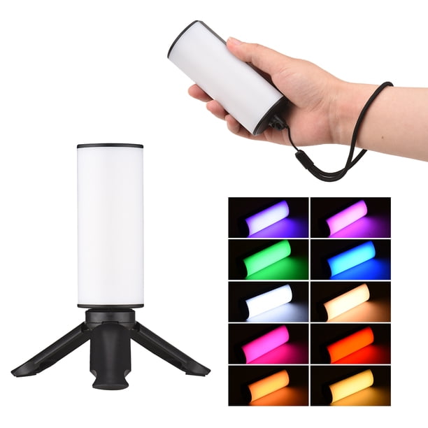 Lámpara de fotografía Andoer W100RGB Mini LED Video Light Recargable RGB Luz de relleno 2500K-9000K Regulable 20 efectos de iluminación CRI95 + Pantalla LCD Parte trasera magnética con mini trípode de Andoer Lámpara de fotografía