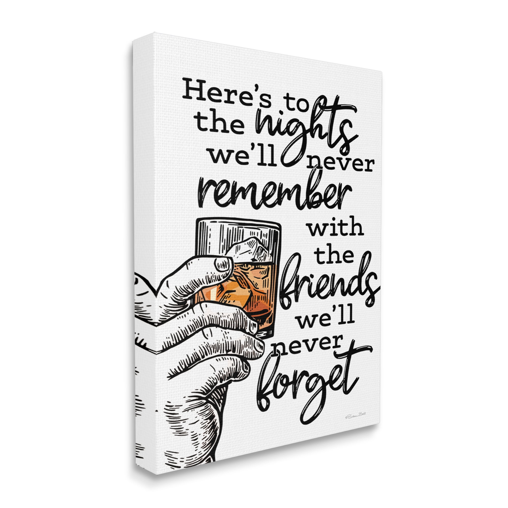 Stupell Industries Funny Drinking with Friends Food & Beverage Painting Gallery Wrapped Canvas Art Print Wall Art, 24 x 30