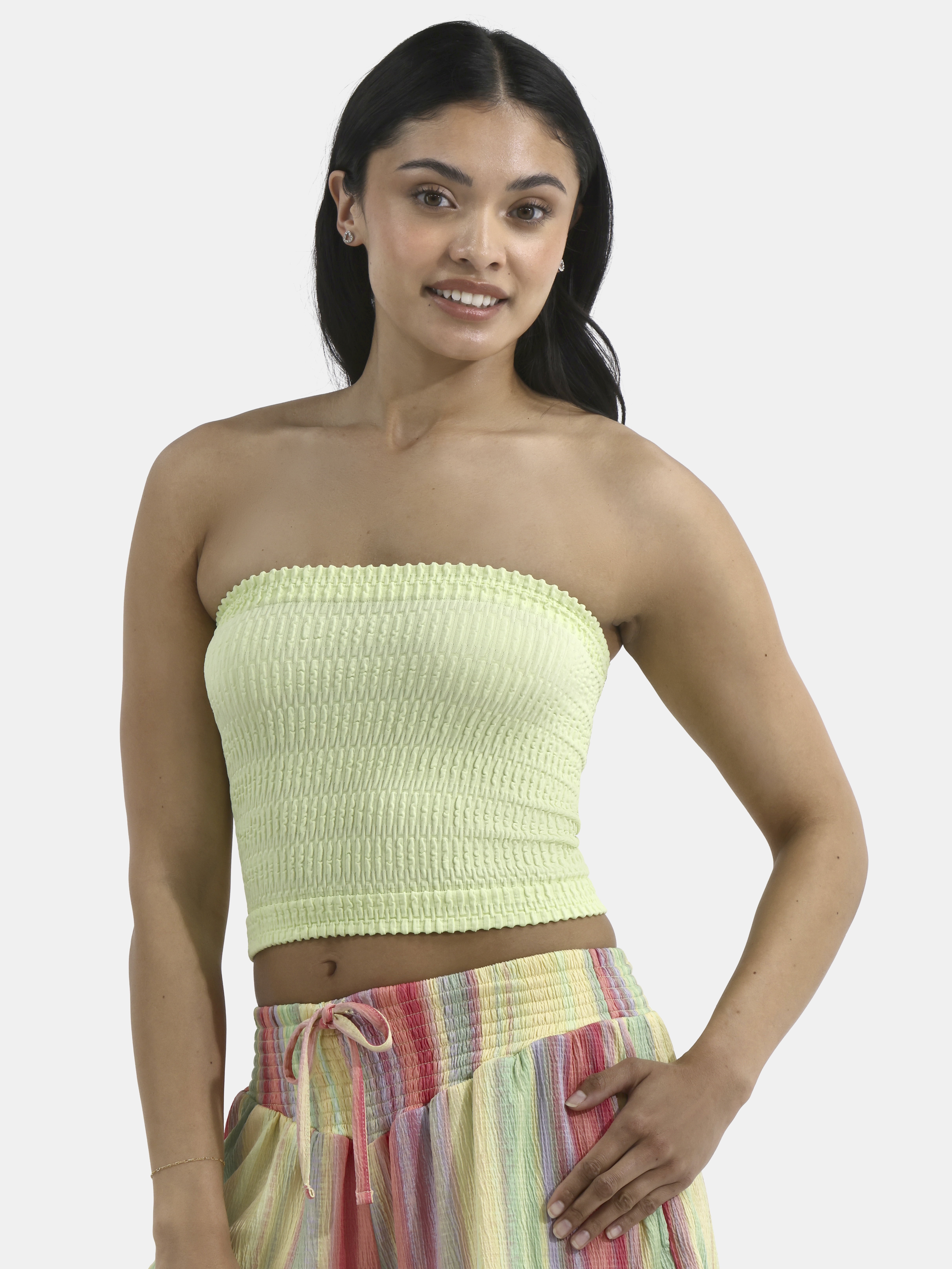 No Boundaries Seamless Textured Tube Top, Women's - Walmart.com