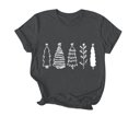 thumbnail image 1 of Navidad Mujeres Tops, Cuello Redondo Manga Corta Impresa Camiseta, Vintage Holiday Humor Tee Top, 1 of 4