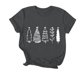 thumbnail image 1 of Navidad Mujeres Tops, Cuello Redondo Manga Corta Impresa Camiseta, Vintage Holiday Humor Tee Top, 1 of 4