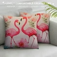 thumbnail image 3 of GOSMITH  Watercolor Pink Flamingos Throw Pillow Covers  Romantic Love Pillowcase Decorative Cushion Covers for Sofa Bedroom Cushion Home Decor, 3 of 5