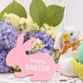 thumbnail image 4 of Easter Standing Table Decor Wooden Bunny Rabbit Tabletop Decoration Easter Decor Block Sign Table For Easter Home Party Supplies, 4 of 6