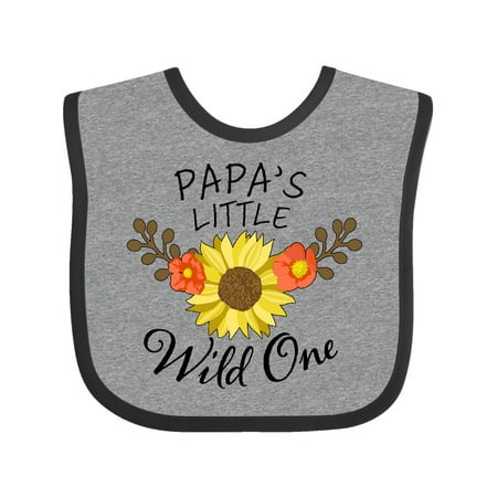 

Inktastic Papa s Little Wild One with Beautiful Sunflower Gift Baby Boy or Baby Girl Bib
