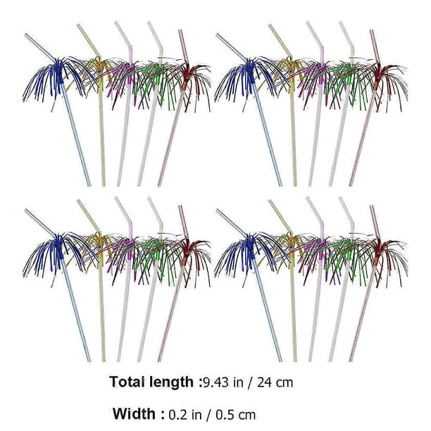 50pcs Disposable Fireworks Straws Party Decorative Drinking Straw Party Supplies