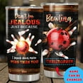 thumbnail image 2 of Personalized Bowling Tumbler Custom Name Funny Sayings Stainless Steel Cup 20oz 30oz Gifts Customized Sports Themed Insulated Wall Vacuum Travel Mug Birthday Christmas For Men Women, 2 of 6