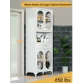 thumbnail image 3 of Welfiya 75" H Tall Metal Storage Cabinet,Large Kitchen Pantry Cabinet with Countertop and Drawer,for Living Room, Dining Room and Office, White, 3 of 8