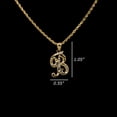 thumbnail image 3 of LOVEBLING 10K Yellow Gold Diamond Cut Cursive Initial Pendant Charms Available Letters from A to Z (B), 3 of 3
