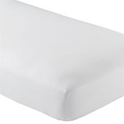Twin Extra Long Fitted Sheet Only - Soft & Comfy 100% Cotton- By Crescent Bedding (Twin XL, White)