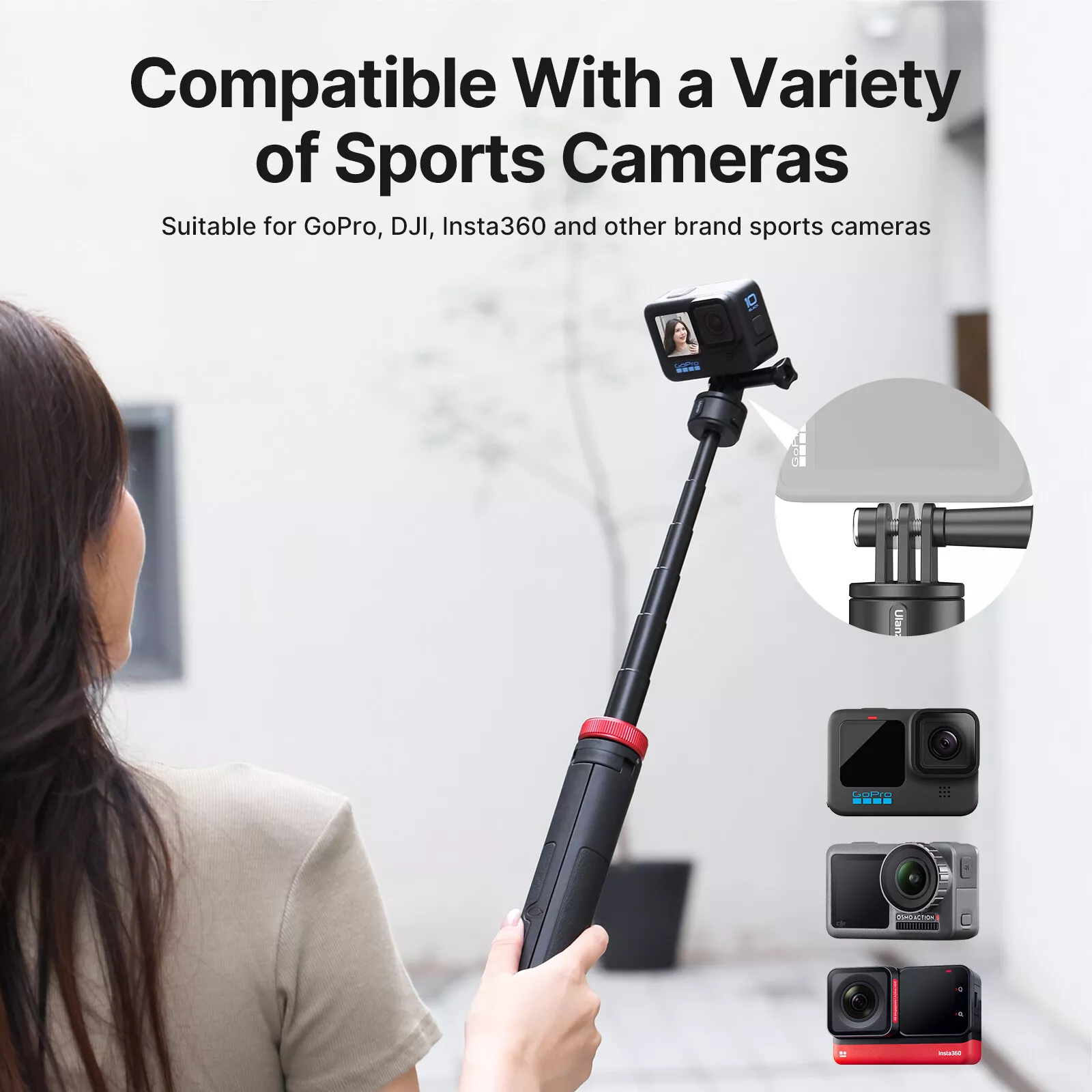 Ulanzi Go Quick II 1.4m Extendable Tripod – Magnetic Quick-Connect Tripod for GoPro Hero 12-5, Insta360 & DJI Action Cameras